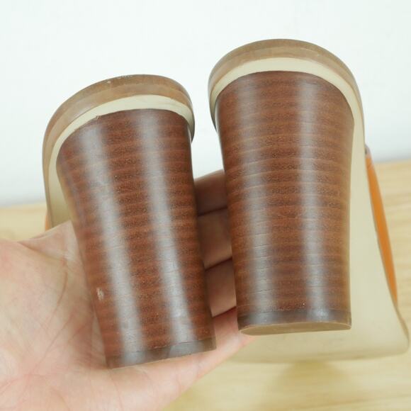 J Crew Size 10 Marlow Mules Brown Leather Slides Block Heel Sandals Preppy Boho - Picture 11 of 13